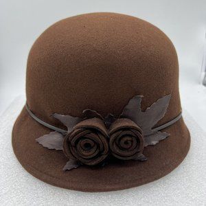 Ophelie Canada  Women’s Velvet Bucket Hat Brown Floral